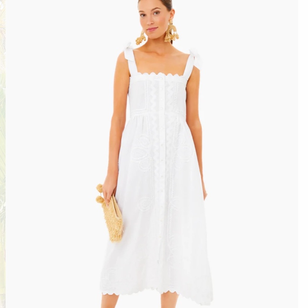 Juliet Dunn White Ric Rac dress